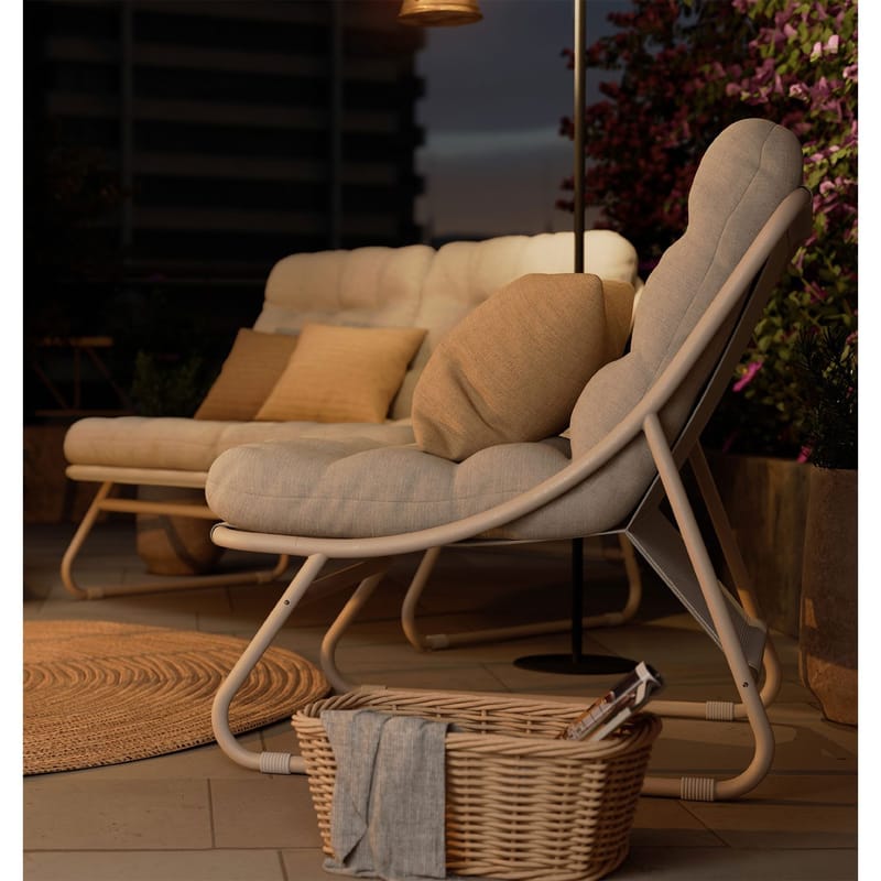 Havemøbelsæt HOME4YOU Samba bord, sofa og 2 stole lysegrå - lysegrå - Havemøbler - Balkon - Balkonmøbler - Altansæt