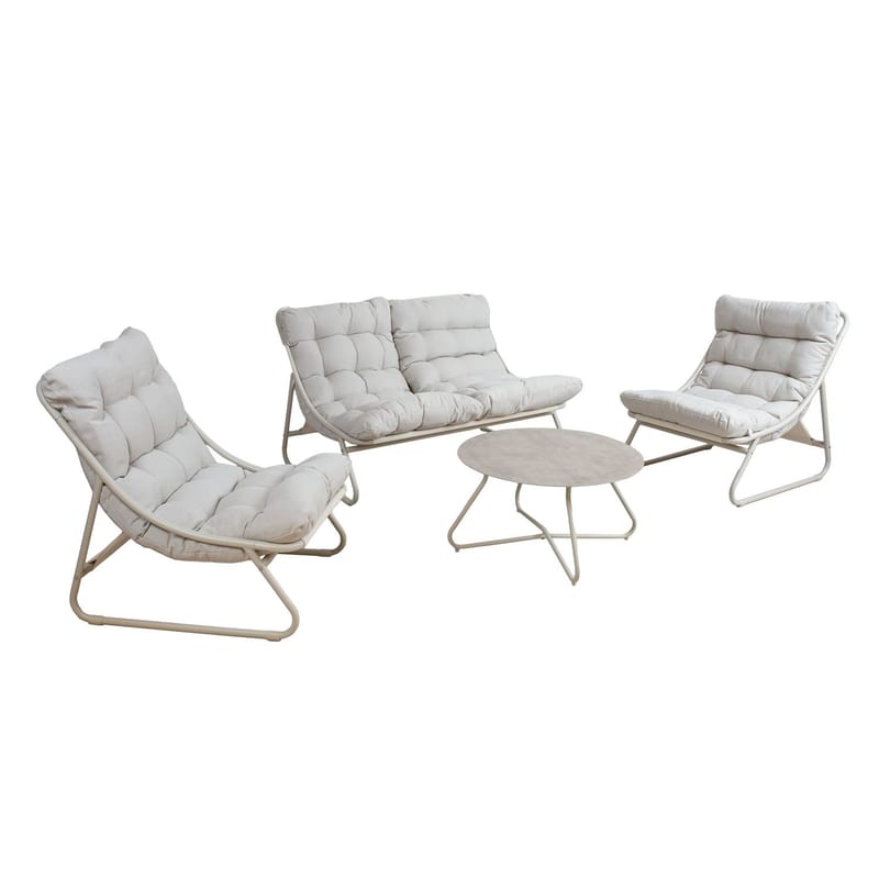 Havemøbelsæt HOME4YOU Samba bord, sofa og 2 stole lysegrå, lysegrå