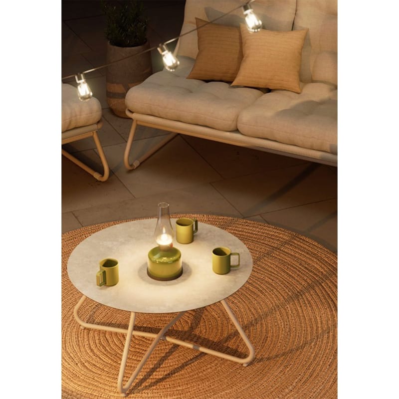 Havemøbelsæt HOME4YOU Samba bord, sofa og 2 stole lysegrå - lysegrå - Havemøbler - Balkon - Balkonmøbler - Altansæt