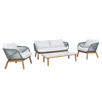 Havemøbelsæt HOME4YOU Tuxedo bord, sofa og 2 stole - Grøn - Havemøbler - Balkon - Balkonmøbler - Altansæt