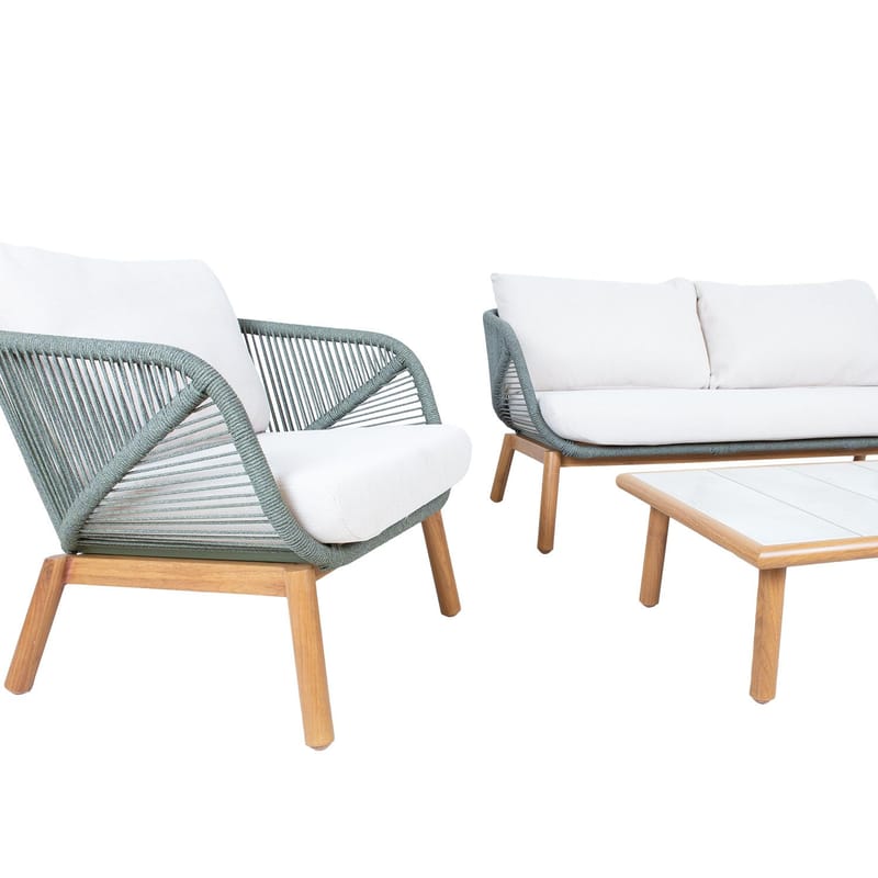 Havemøbelsæt HOME4YOU Tuxedo bord, sofa og 2 stole - Grøn - Havemøbler - Balkon - Balkonmøbler - Altansæt