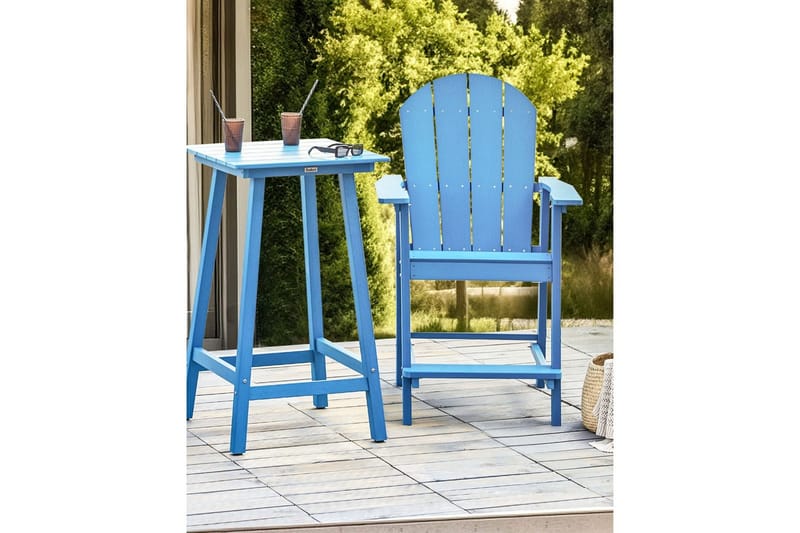 Havestol Adirondack - Blå, 58x71x124 cm - Havemøbler - Balkon - Balkonmøbler - Altanstole