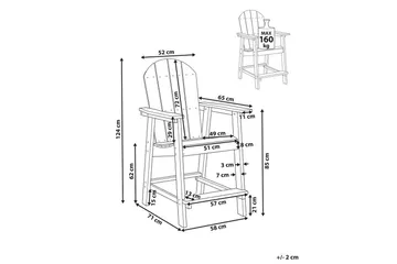 Havestol Adirondack - Grå, 58x71x124 cm - Havemøbler - Balkon - Balkonmøbler - Altanstole