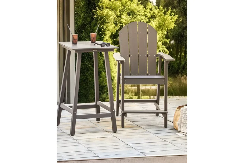 Havestol Adirondack - Grå, 58x71x124 cm - Havemøbler - Balkon - Balkonmøbler - Altanstole