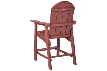 Havestol Adirondack - Rød, 58x71x124 cm - Havemøbler - Balkon - Balkonmøbler - Altanstole