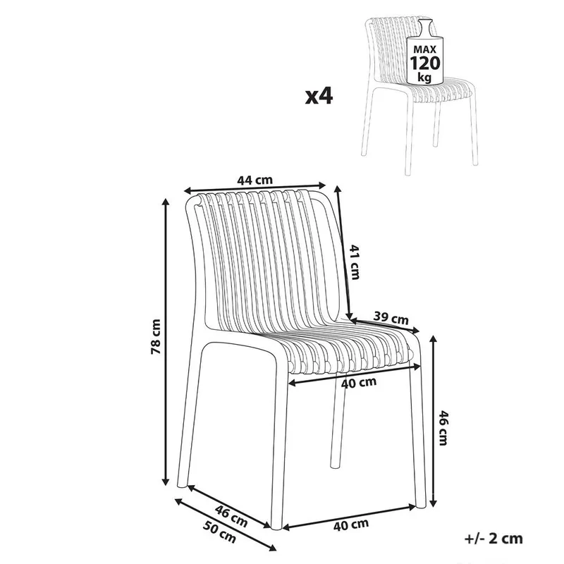 Havestol Ariccia 4-pak - Grøn - Havemøbler - Balkon - Balkonmøbler - Altanstole