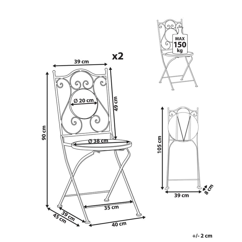Havestol Chapeco 2-pak - Havemøbler - Balkon - Balkonmøbler - Altanstole