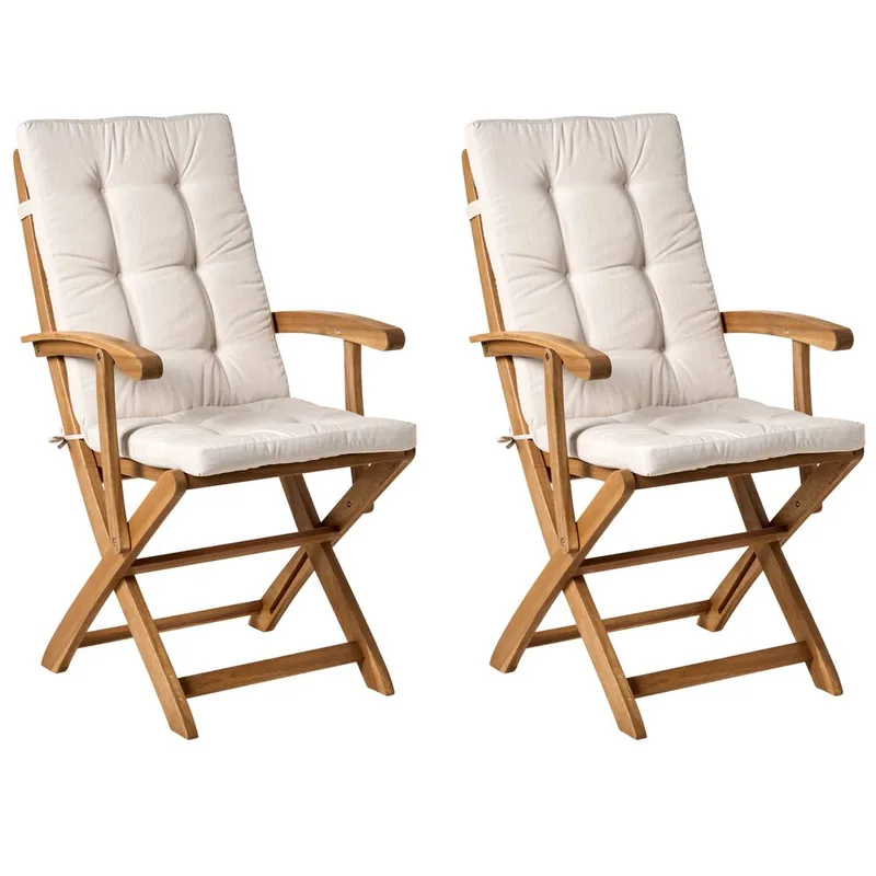 Havestol Maui Premium 2-pak, Lyst træ, beige