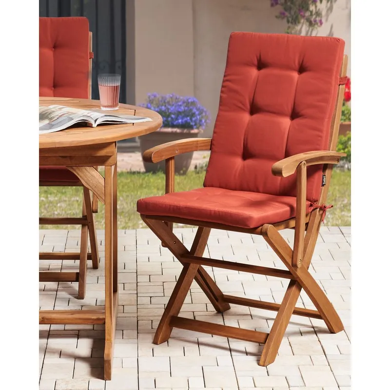 Havestol Maui Premium 2-pak - Lyst træ, rød - Havemøbler - Balkon - Balkonmøbler - Altanstole