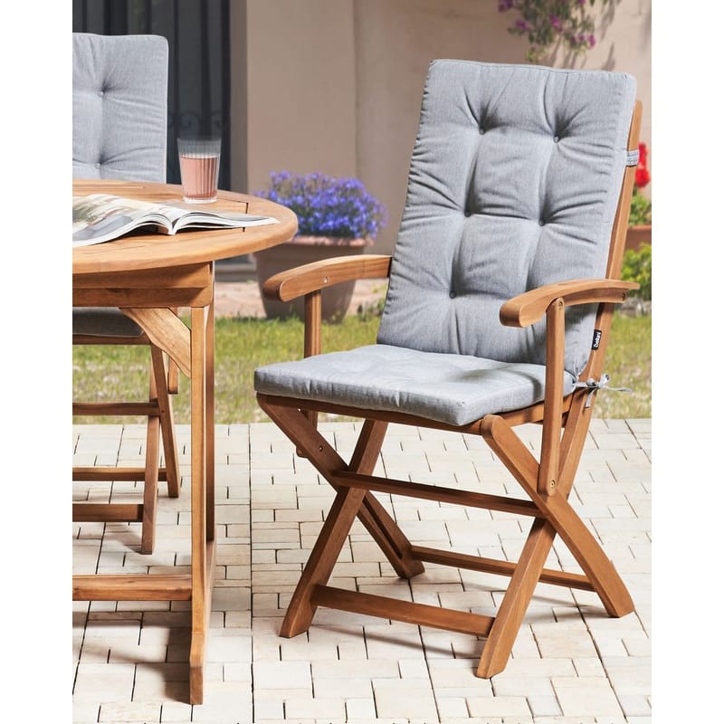 Havestol Maui Premium 2-pak - Lyst træ, grå - Havemøbler - Balkon - Balkonmøbler - Altanstole