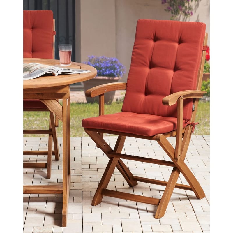 Havestol Maui Premium 2-pak - Lyst træ, rød - Havemøbler - Balkon - Balkonmøbler - Altanstole