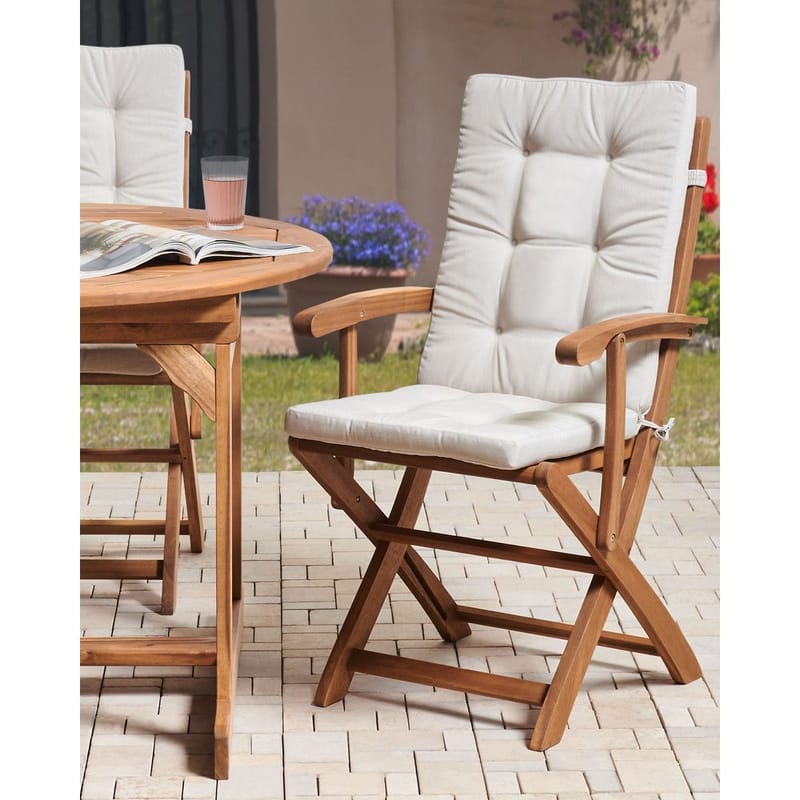 Havestol Maui Premium 2-pak - Lyst træ, beige - Havemøbler - Balkon - Balkonmøbler - Altanstole