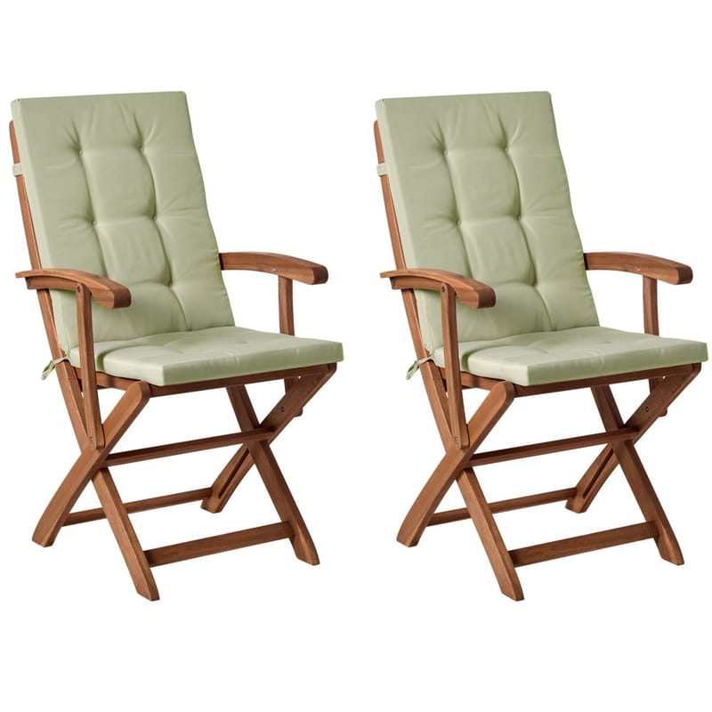 Havestol Maui Premium 2-pak - Lyst træ, grøn - Havemøbler - Balkon - Balkonmøbler - Altanstole