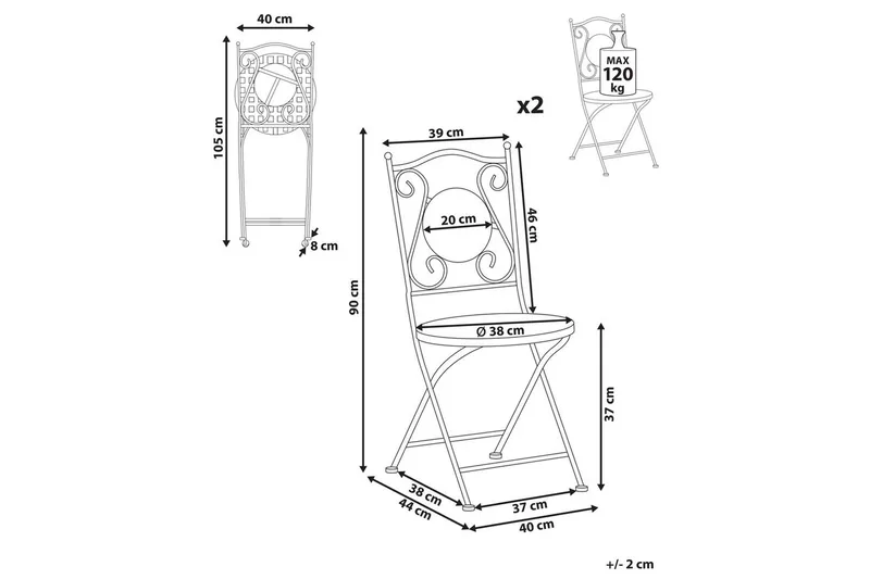 Havestol sæt á 2 Casario - Havemøbler - Balkon - Balkonmøbler - Altanstole