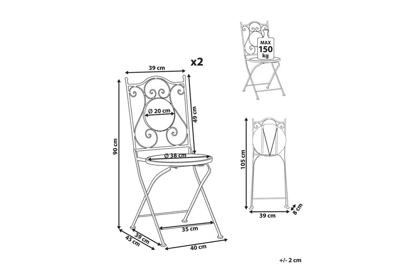 Havestol sæt á 2 Cozzana - Havemøbler - Balkon - Balkonmøbler - Altanstole