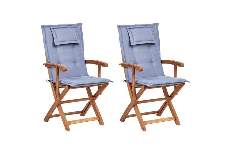 Havestol sæt á 2 Maui II, Lyst træ, blå