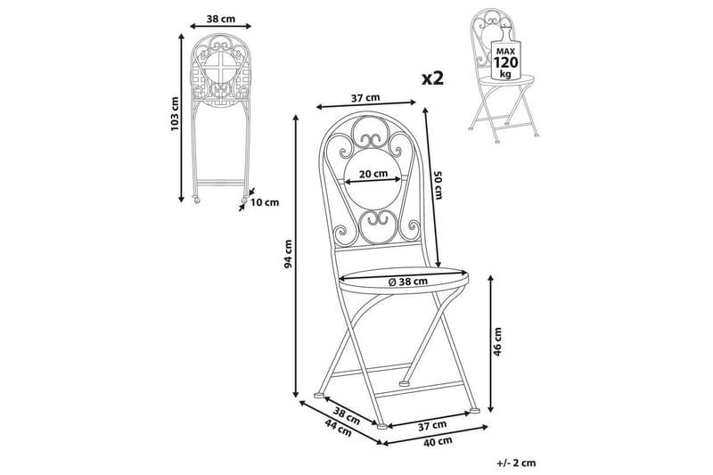 Havestol sæt á 2 Spello - Havemøbler - Balkon - Balkonmøbler - Altanstole