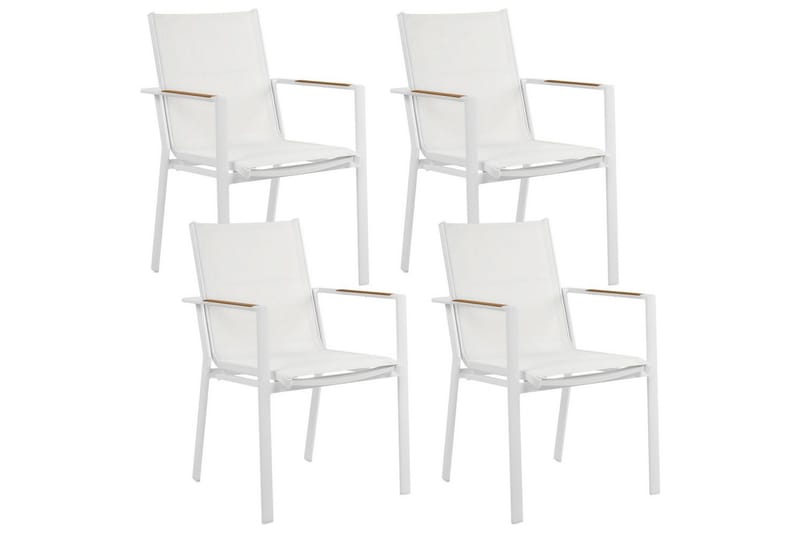 Havestol sæt á 4 Busseto - Hvid - Havemøbler - Balkon - Balkonmøbler - Altanstole