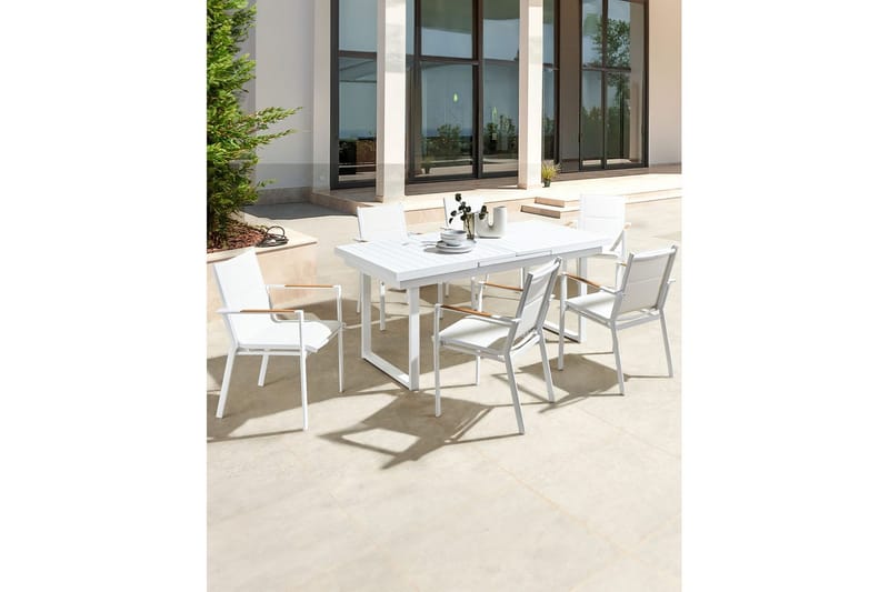 Havestol sæt á 6 Busseto - Hvid - Havemøbler - Balkon - Balkonmøbler - Altanstole