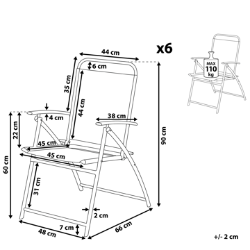 Havestol sæt á 6 Livo - Havemøbler - Balkon - Balkonmøbler - Altanstole
