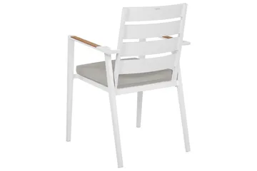 Havestol sæt á 6 Taviano - Hvid, grå, lyst træ - Havemøbler - Balkon - Balkonmøbler - Altanstole