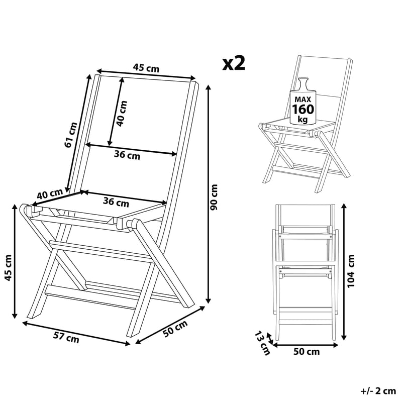 Havestol sæt af 2 Cesana - Havemøbler - Balkon - Balkonmøbler - Altanstole