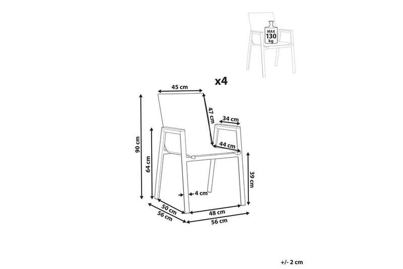 Havestol sæt af 4 Tiano - Havemøbler - Balkon - Balkonmøbler - Altanstole