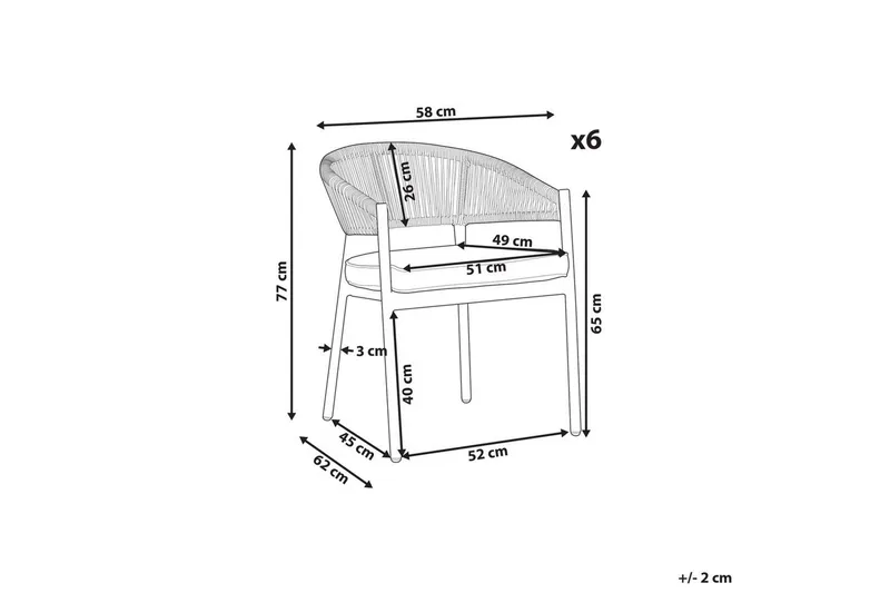 Havestol sæt af 6 Flavia - Havemøbler - Balkon - Balkonmøbler - Altanstole