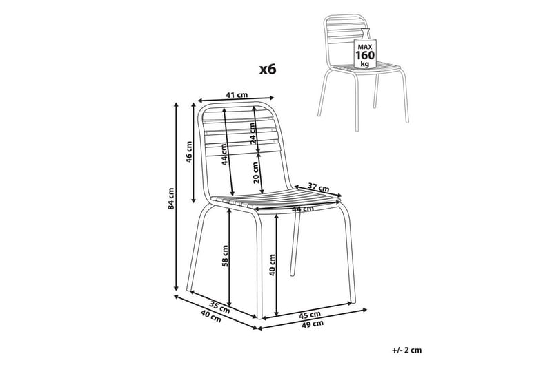 Havestol sæt af 6 Vallese - Havemøbler - Balkon - Balkonmøbler - Altanstole