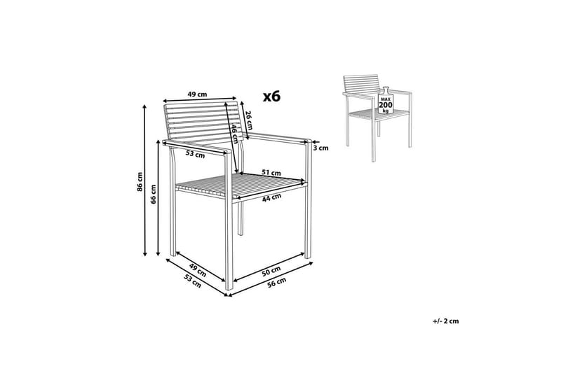 Havestol sæt af 6 Viareggio - Havemøbler - Balkon - Balkonmøbler - Altanstole