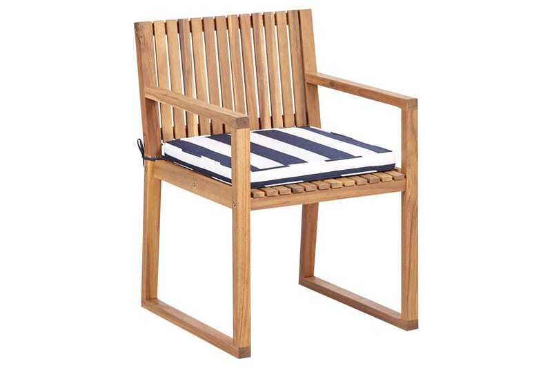 Havestol Sassari II - Lyst træ, blå, hvid - Havemøbler - Balkon - Balkonmøbler - Altanstole