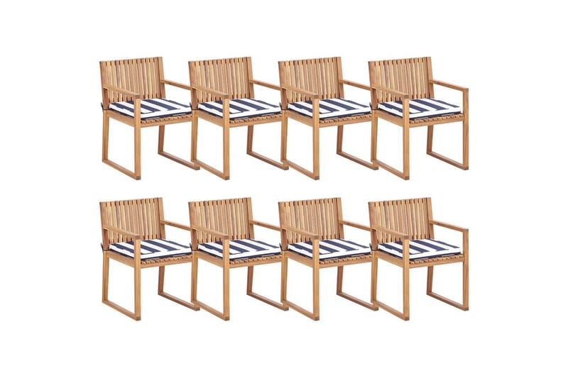 Havestol Sassari II, Lyst træ, blå, hvid