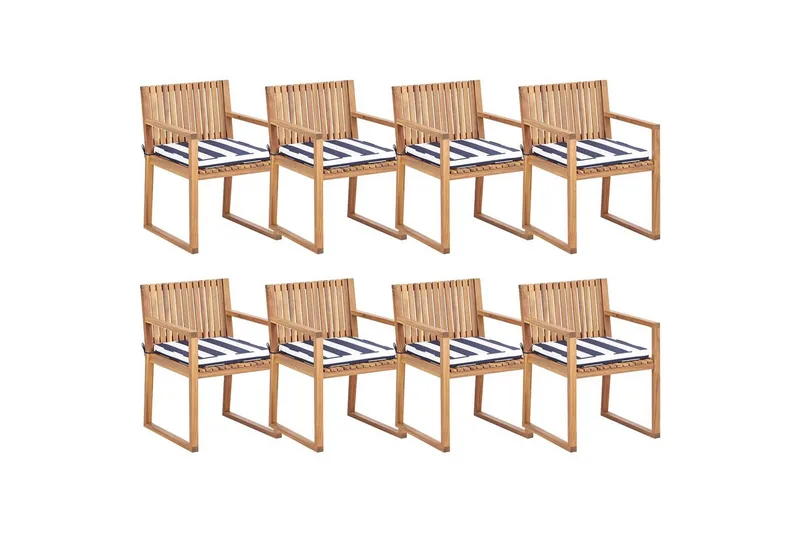 Havestol Sassari II - Lyst træ, blå, hvid - Havemøbler - Balkon - Balkonmøbler - Altanstole