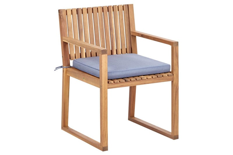 Havestol Sassari II - Lyst træ, blå - Havemøbler - Balkon - Balkonmøbler - Altanstole