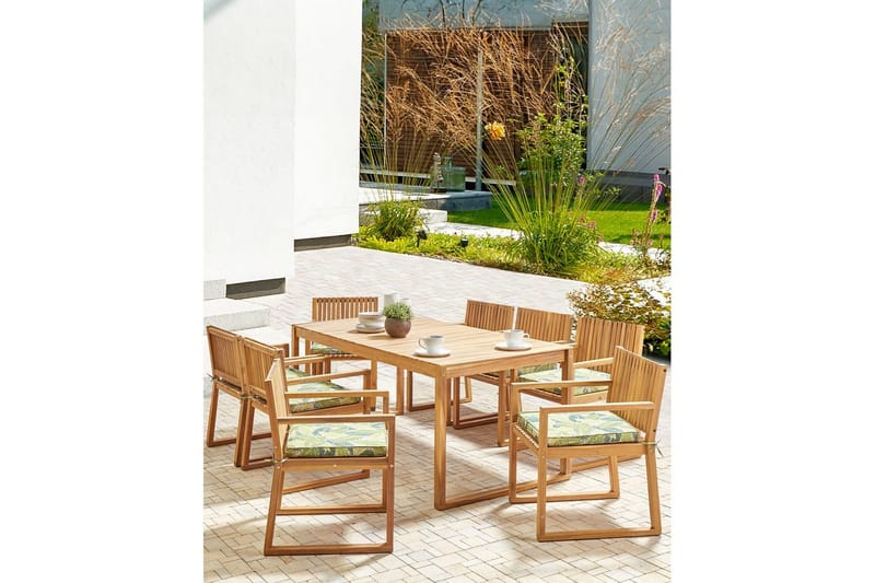 Havestol Sassari II - Lyst træ, grøn - Havemøbler - Balkon - Balkonmøbler - Altanstole