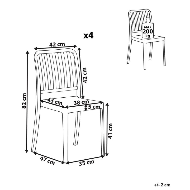Havestol Sersale 4-pak - Havemøbler - Balkon - Balkonmøbler - Altanstole