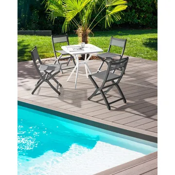 Havestol Talca 4-pak - Grå - Havemøbler - Balkon - Balkonmøbler - Altanstole