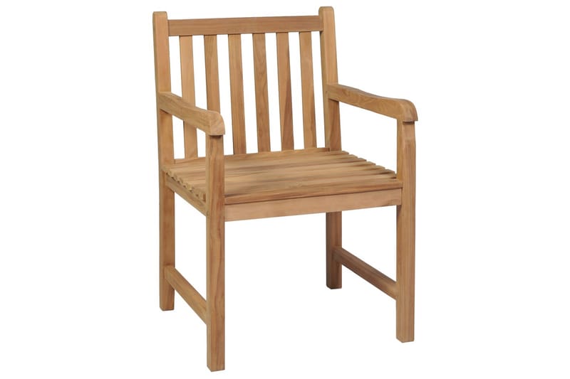 Havestole 2 Stk. Med Beige Hynder massivt teaktræ - Havemøbler - Balkon - Balkonmøbler - Altanstole