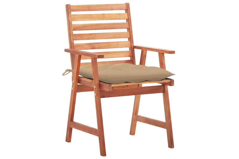 Havestole 2 Stk. Med Hynder massivt Akacietræ - Brun - Spisebordsstole udendørs - Altanstole
