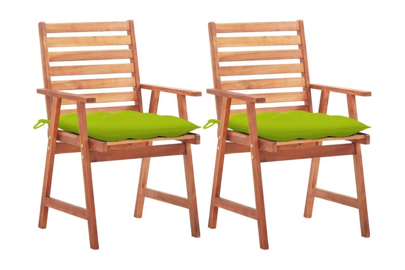 Havestole 2 Stk. Med Hynder massivt Akacietræ - Brun - Havemøbler - Balkon - Balkonmøbler - Altanstole