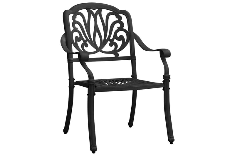 Havestole 2 Stk. Støbt Aluminium Sort - Sort - Havemøbler - Balkon - Balkonmøbler - Altanstole