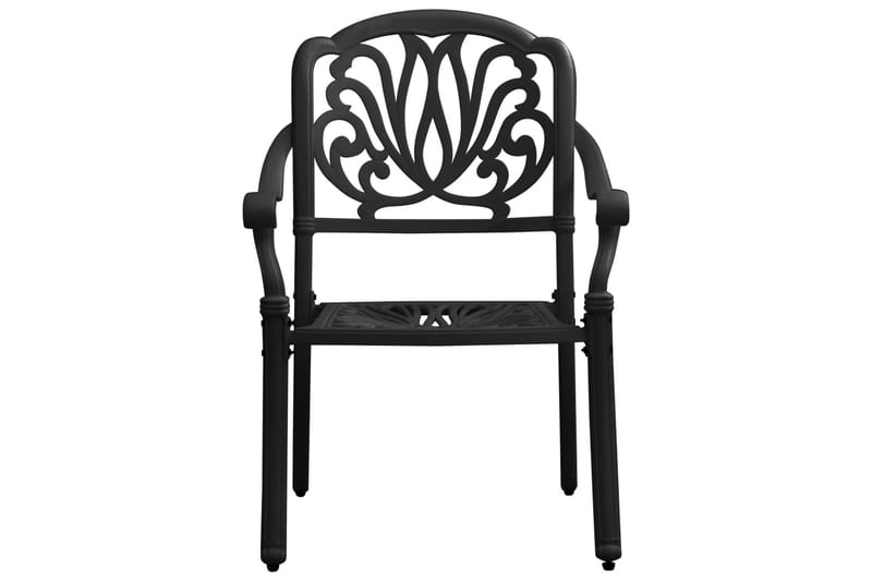 Havestole 2 Stk. Støbt Aluminium Sort - Sort - Havemøbler - Balkon - Balkonmøbler - Altanstole