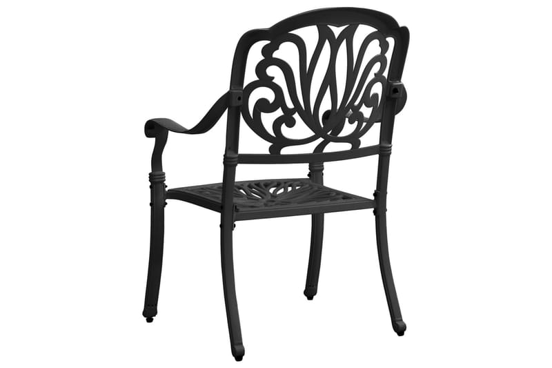 Havestole 2 Stk. Støbt Aluminium Sort - Sort - Havemøbler - Balkon - Balkonmøbler - Altanstole
