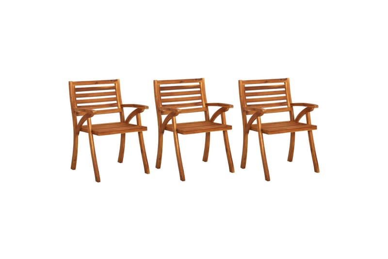 havestole 3 stk. med hynder massivt akacietræ - Brun - Havemøbler - Balkon - Balkonmøbler - Altanstole