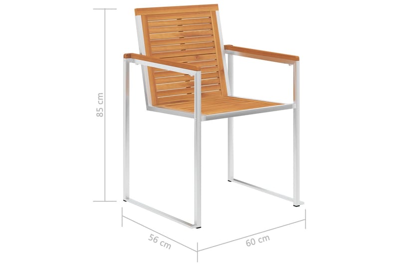 havestole 4 stk. med hynder massivt akacietræ - Beige - Havemøbler - Balkon - Balkonmøbler - Altanstole