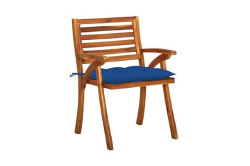 havestole 4 stk. med hynder massivt akacietræ - Brun - Havemøbler - Balkon - Balkonmøbler - Altanstole