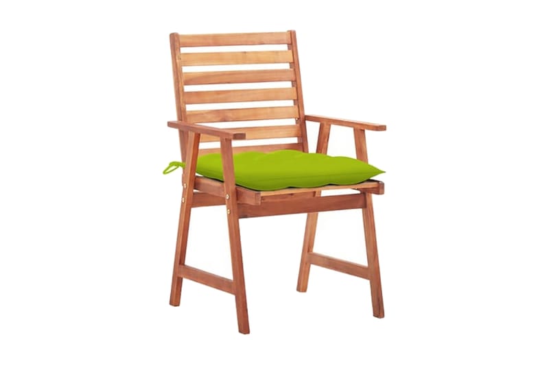 havestole 4 stk. med hynder massivt akacietræ - Brun - Havemøbler - Balkon - Balkonmøbler - Altanstole