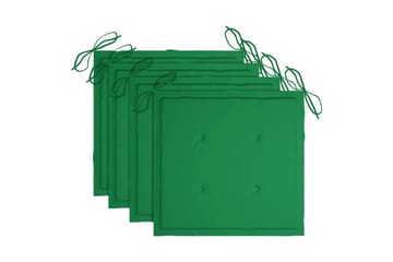 havestole 4 stk. med hynder massivt akacietræ - Grøn - Havemøbler - Balkon - Balkonmøbler - Altanstole