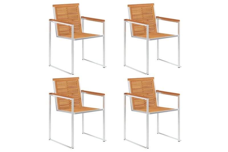 havestole 4 stk. med hynder massivt akacietræ - Grøn - Havemøbler - Balkon - Balkonmøbler - Altanstole