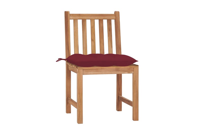 havestole 4 stk. med hynder massivt teaktræ - Brun - Havemøbler - Balkon - Balkonmøbler - Altanstole